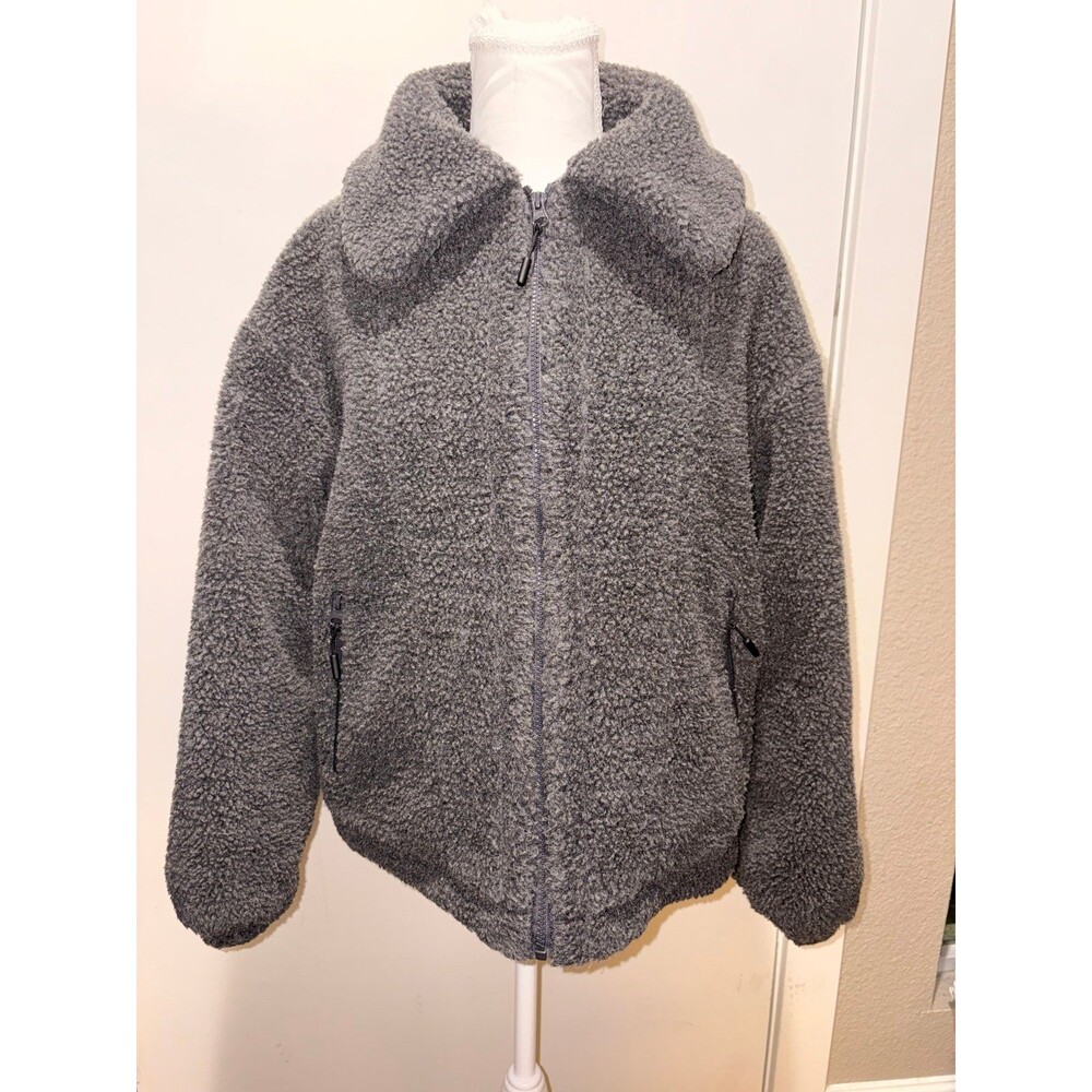 ASOS Design Threadbare teddy jacket in gray size 4 EUC